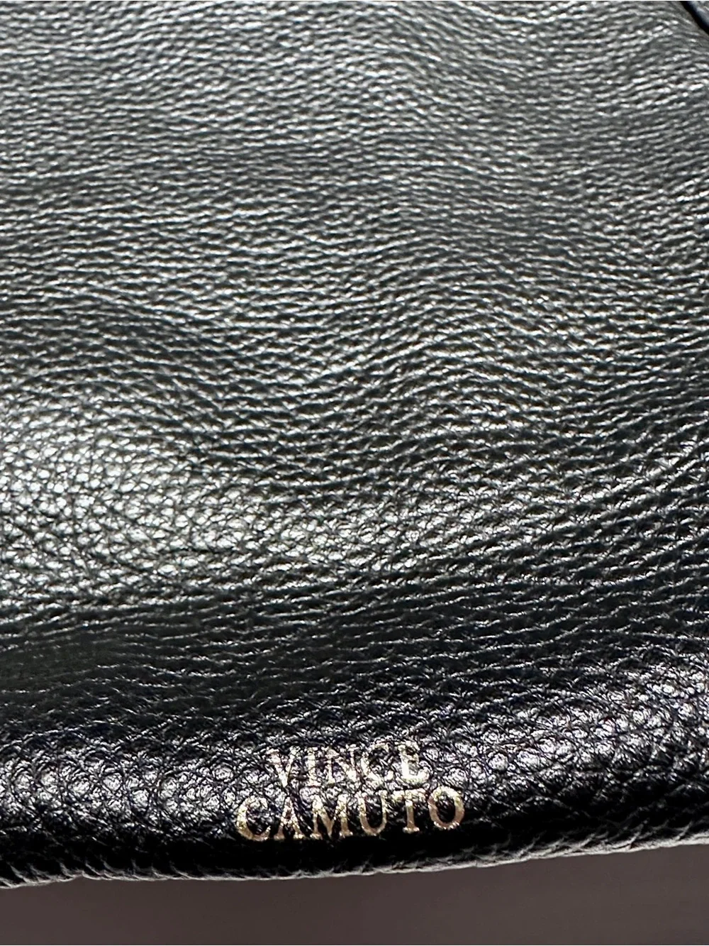 Vince Black Pebbled Leather Hobo/Shoulder Bag